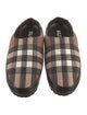 Burberry Nylon Plaid Print Slippers