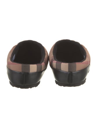 Burberry Nylon Plaid Print Slippers