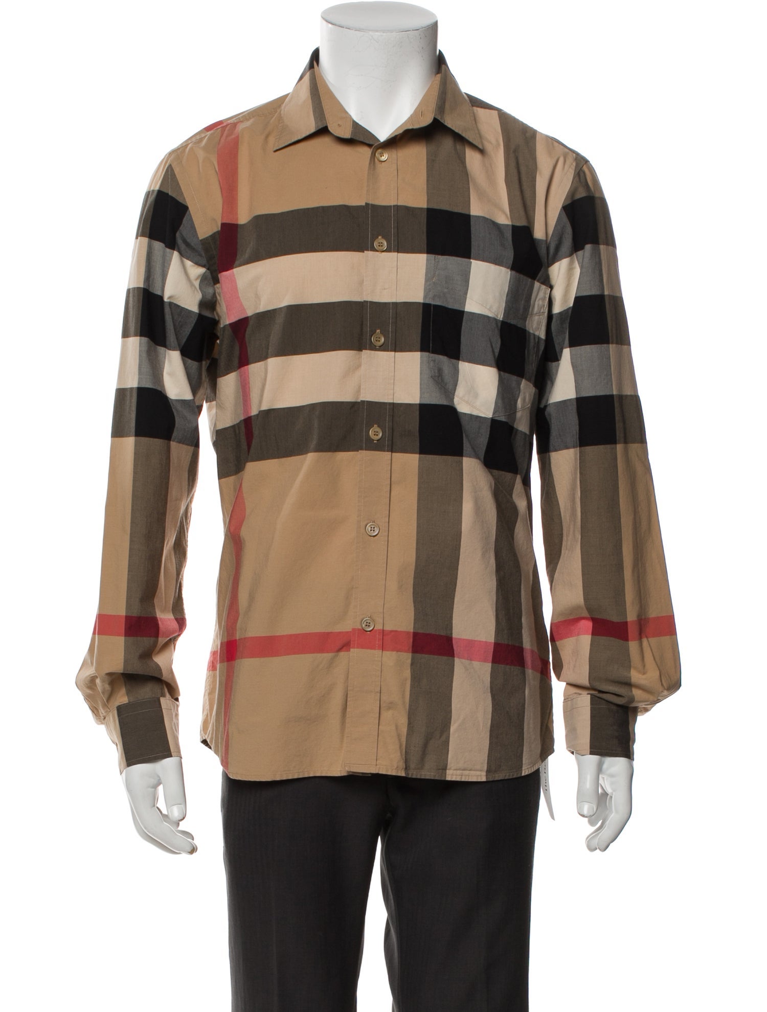 Burberry Exploded Check Pattern Long Sleeve Shirt