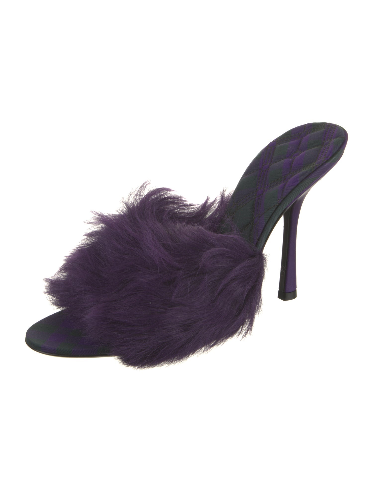 Burberry Fur Fur Trim Slides