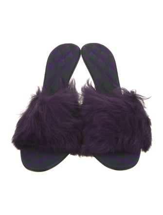 Burberry Fur Fur Trim Slides