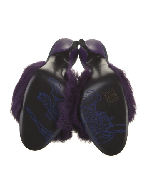 Burberry Fur Fur Trim Slides