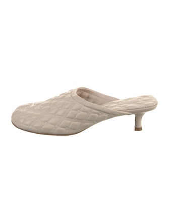 Burberry Leather Embroidered Accent Mules