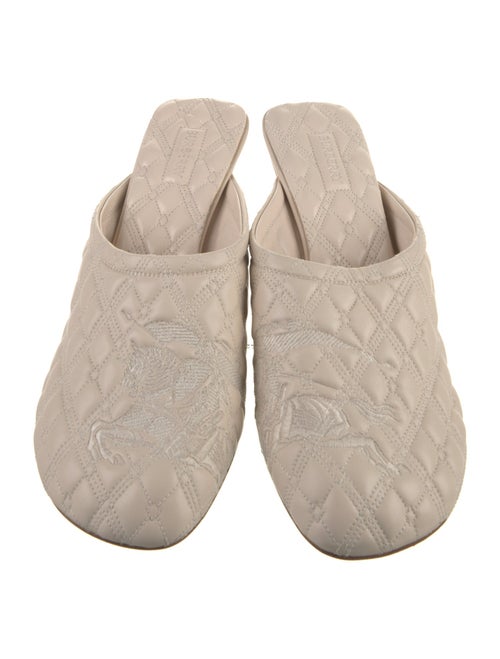 Burberry Leather Embroidered Accent Mules