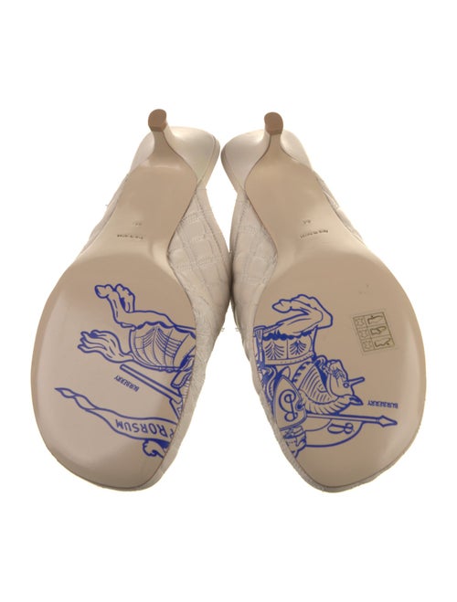 Burberry Leather Embroidered Accent Mules