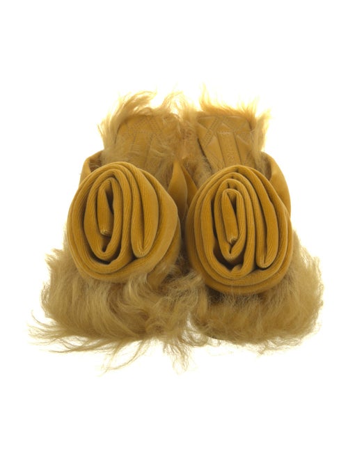 Burberry Velvet Fur Trim Slides