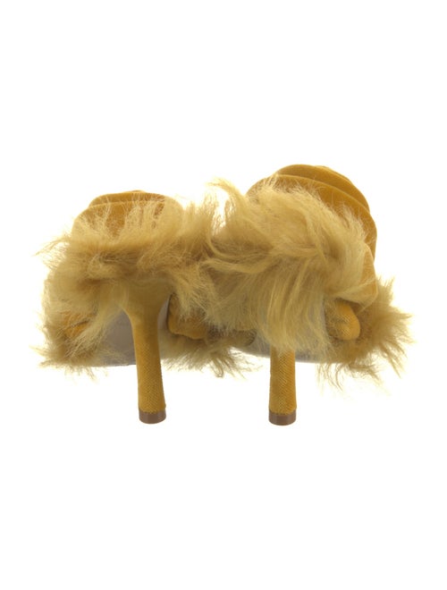 Burberry Velvet Fur Trim Slides