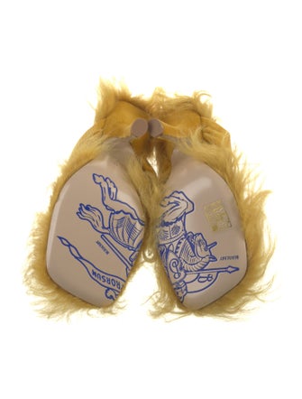 Burberry Velvet Fur Trim Slides