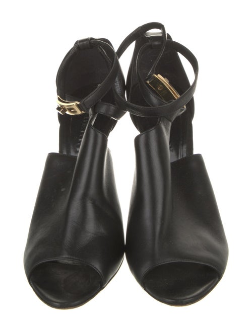 Burberry Nova Check Pattern Leather T-Strap Pumps