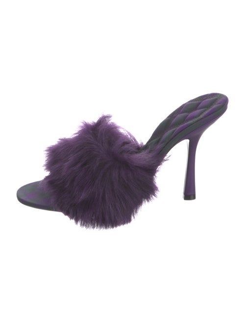Burberry Velvet Fur Trim Slides