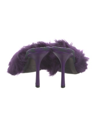 Burberry Velvet Fur Trim Slides