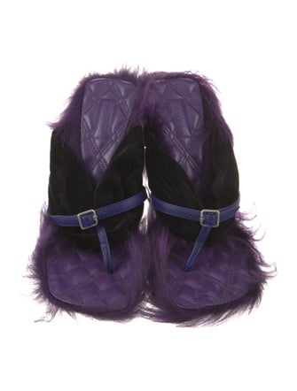 Burberry Leather Animal Print Slides