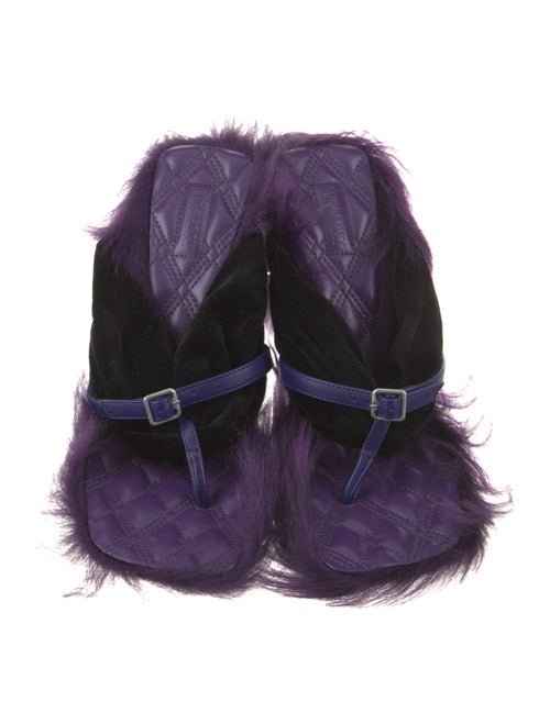 Burberry Leather Animal Print Slides