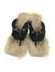 Burberry Velvet Fur Trim Slides