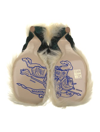Burberry Velvet Fur Trim Slides