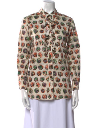 Burberry Printed Mock Neck Blouse
