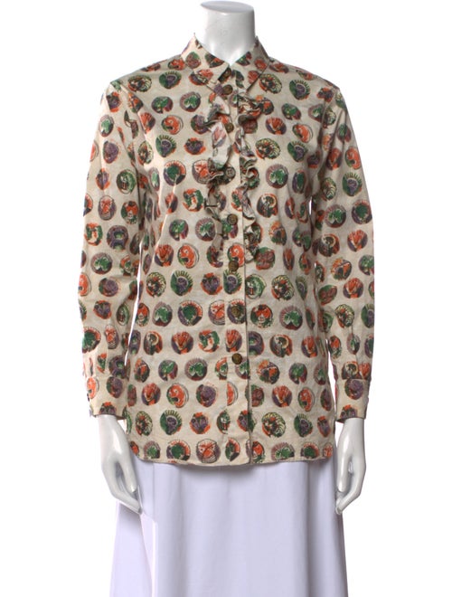 Burberry Printed Mock Neck Blouse