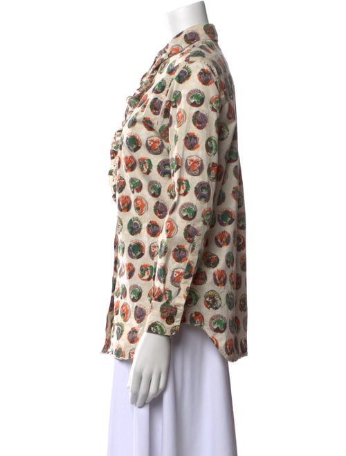 Burberry Printed Mock Neck Blouse