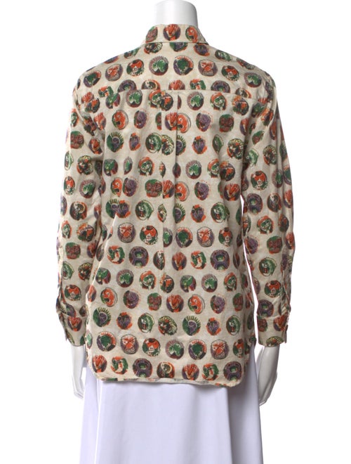 Burberry Printed Mock Neck Blouse