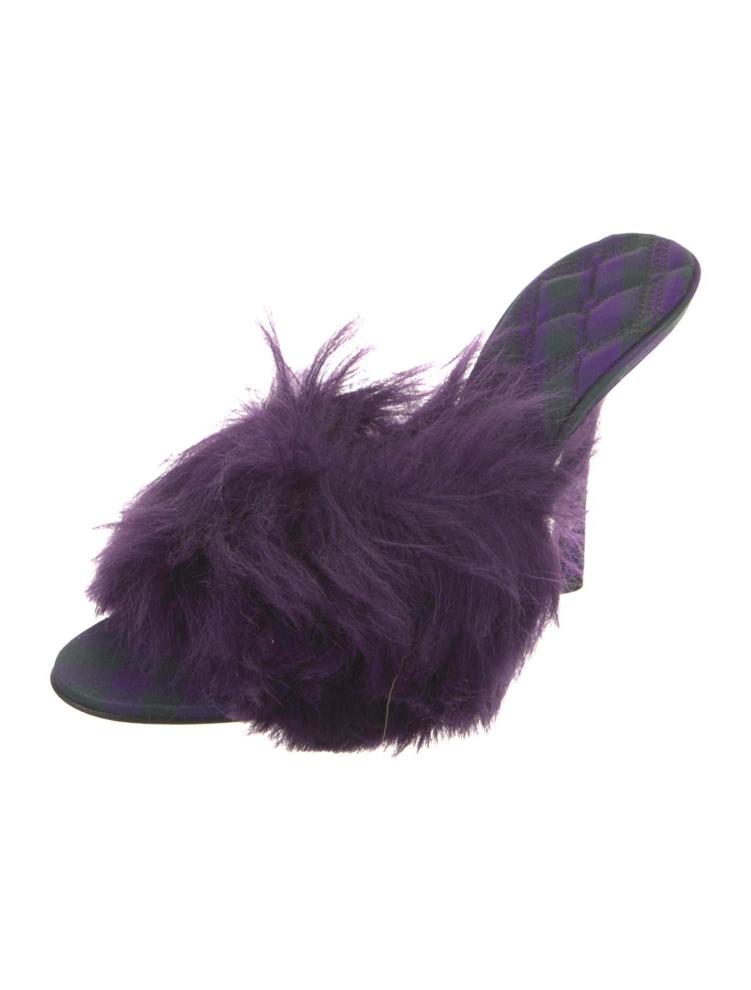 Burberry Fur Fur Trim Slides