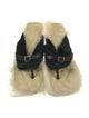 Burberry Velvet Fur Trim Slides
