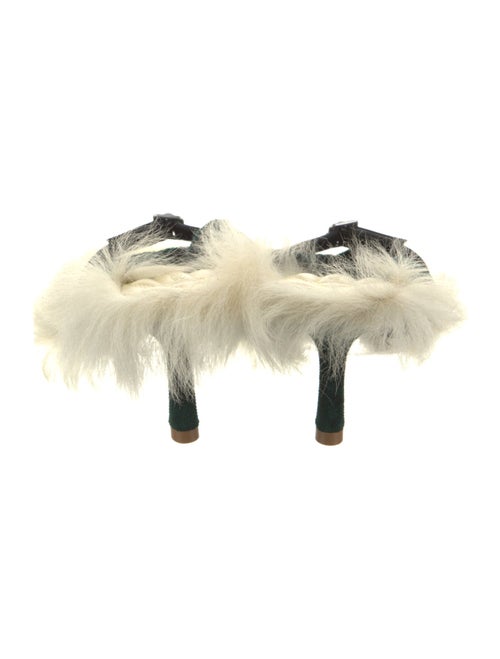 Burberry Velvet Fur Trim Slides