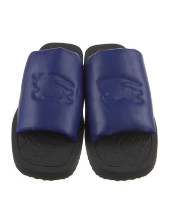 Burberry Leather Colorblock Pattern Slides