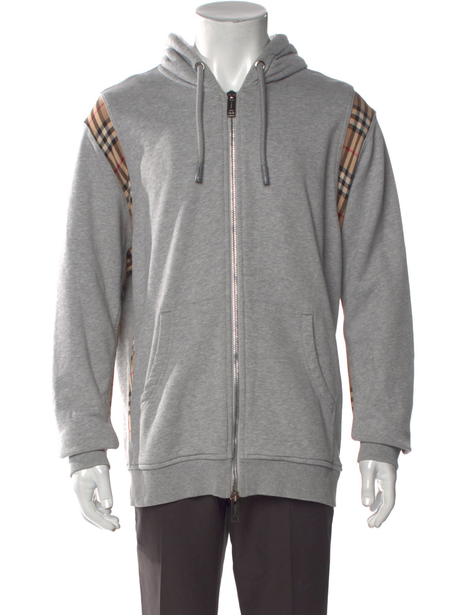 Burberry Nova Check Pattern Crew Neck Hoodie