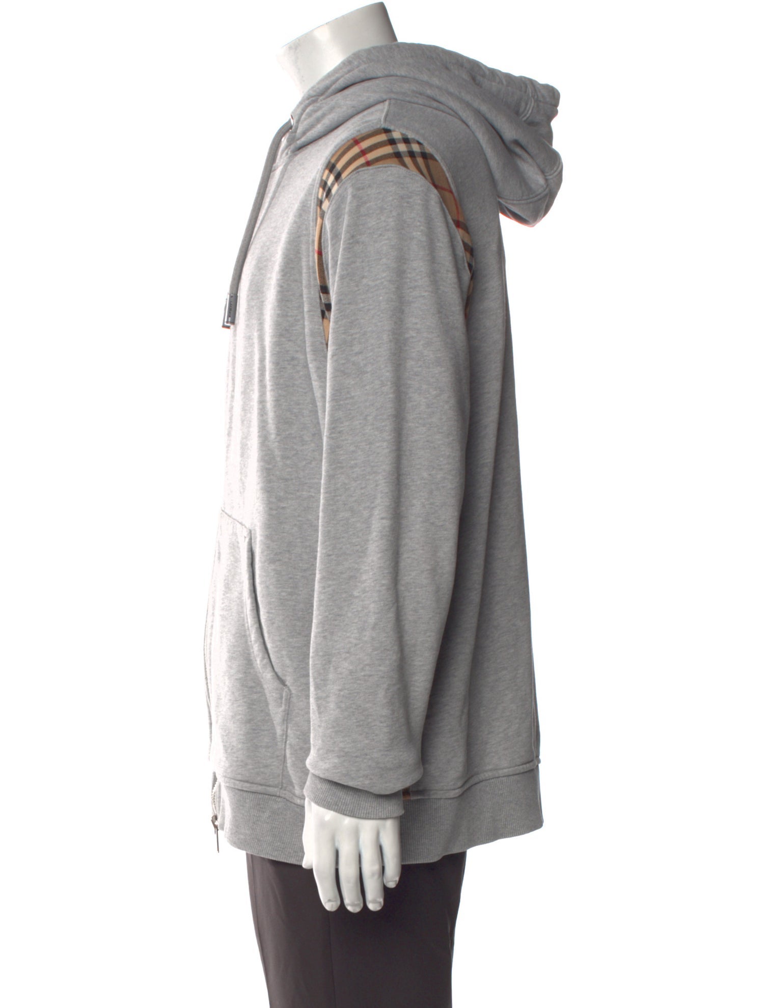 Burberry Nova Check Pattern Crew Neck Hoodie