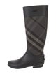 Burberry Nova Check Pattern Rubber Rain Boots