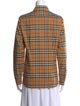 Burberry Plaid Print Long Sleeve Button-Up Top