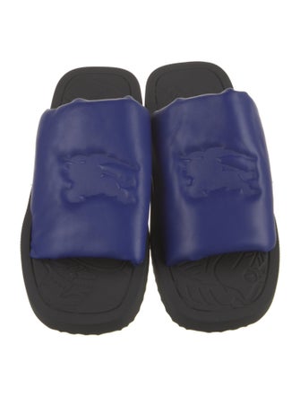 Burberry Leather Colorblock Pattern Slides