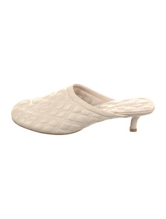 Burberry Leather Embroidered Accent Mules
