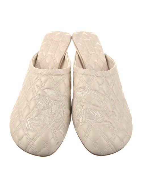 Burberry Leather Embroidered Accent Mules