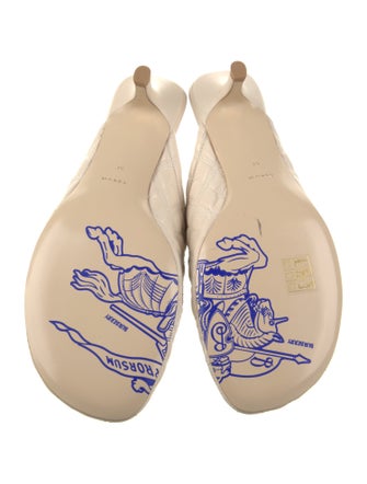 Burberry Leather Embroidered Accent Mules