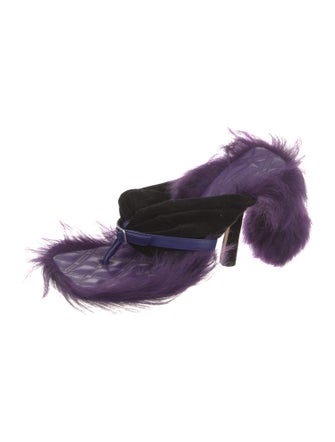 Burberry Velvet Printed Slides