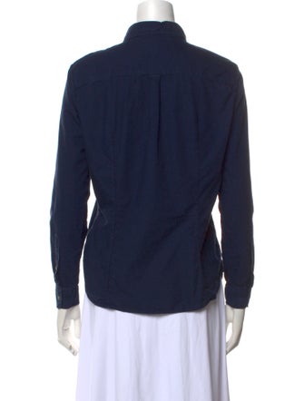 Burberry Long Sleeve Button-Up Top