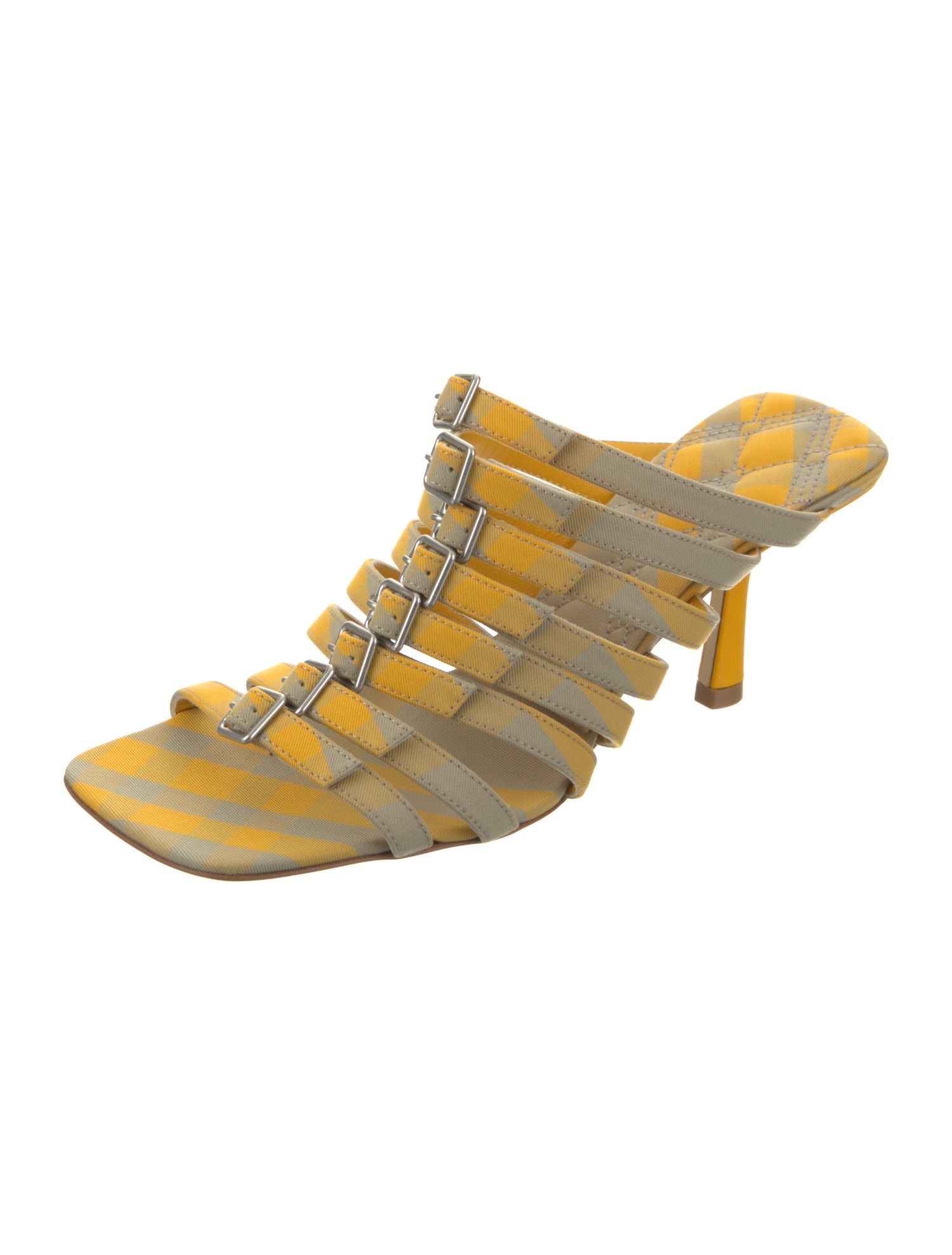 Burberry Animal Print Leather Trim Embellishment Slides