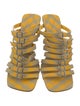 Burberry Animal Print Leather Trim Embellishment Slides