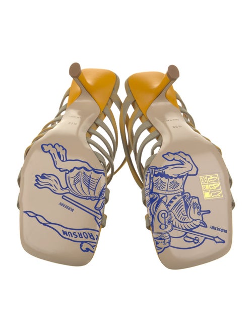 Burberry Animal Print Leather Trim Embellishment Slides