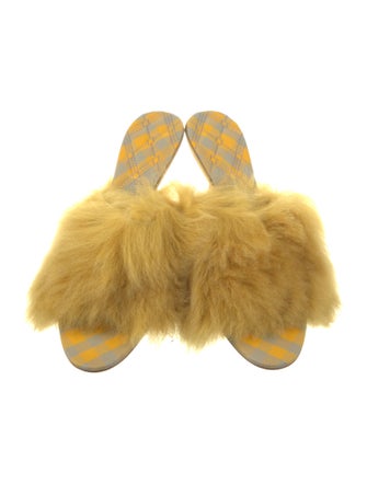 Burberry Faux Fur Slides