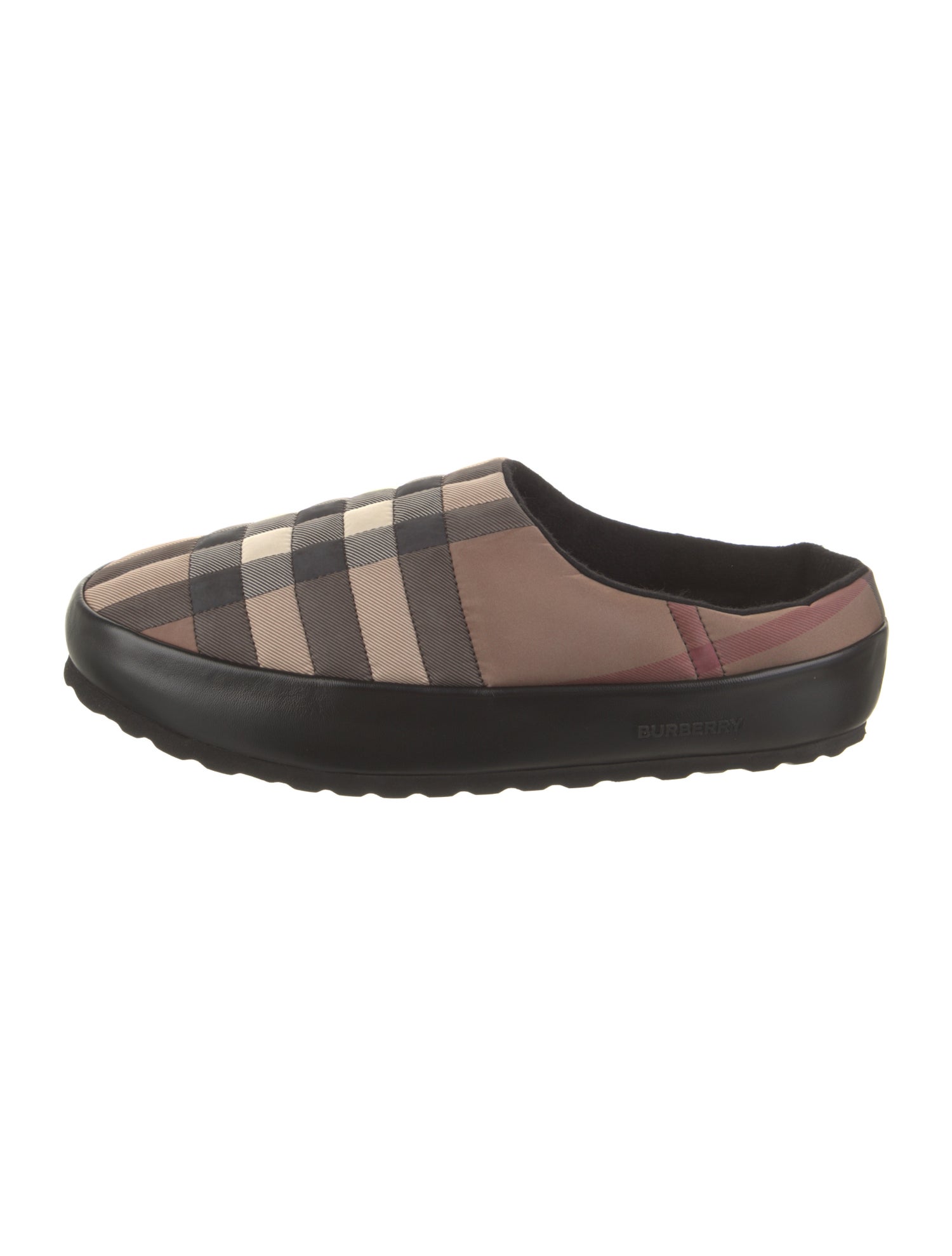 Burberry Nylon Plaid Print Slippers w/ Tags