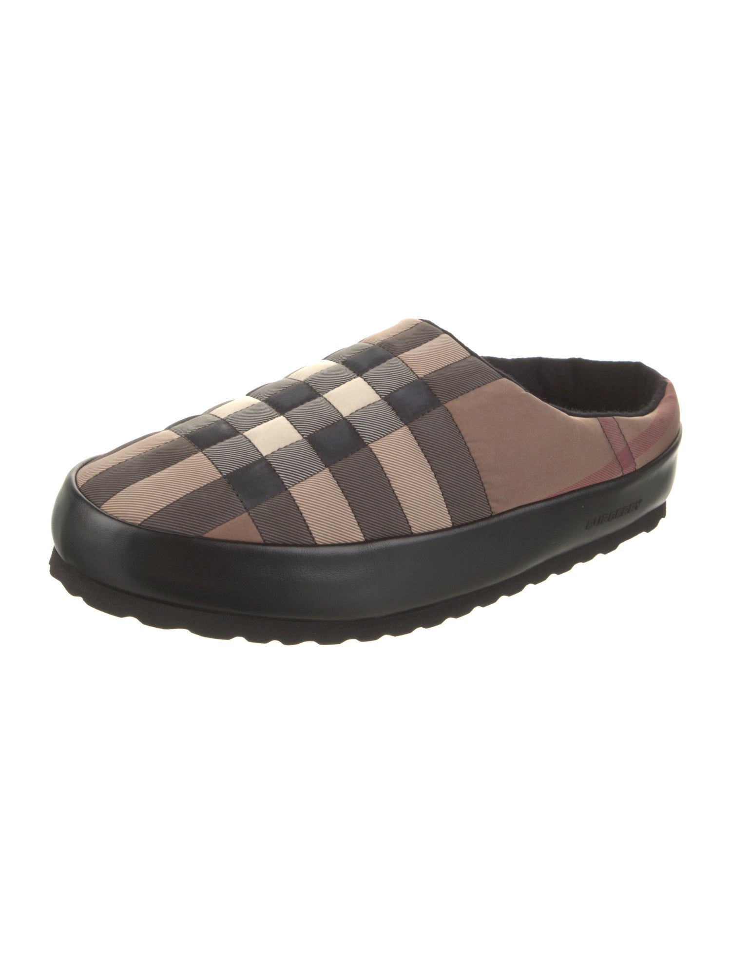 Burberry Nylon Plaid Print Slippers w/ Tags