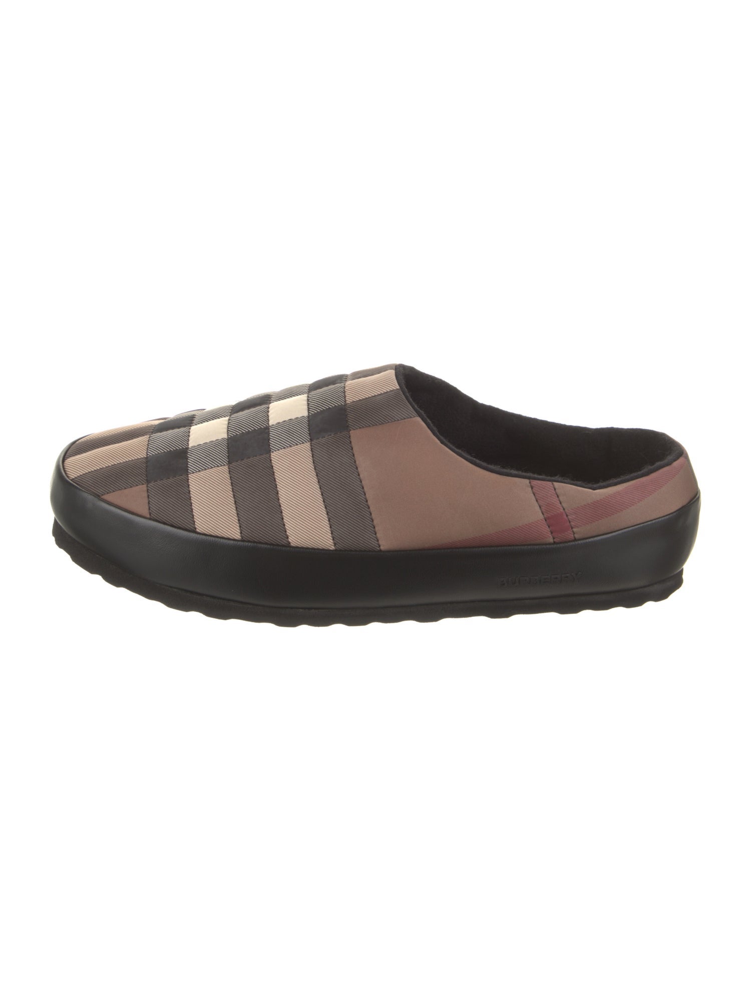 Burberry Nylon Plaid Print Slippers w/ Tags