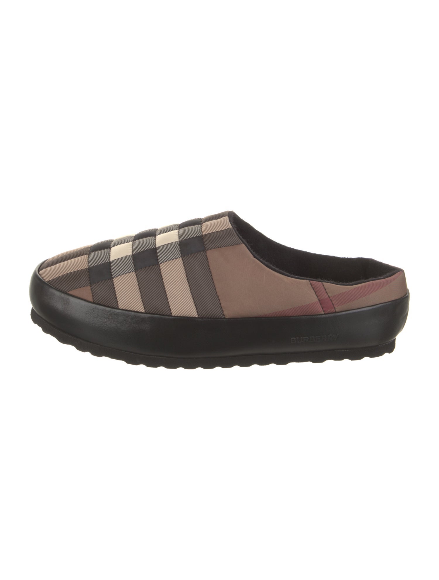 Burberry Nylon Plaid Print Slippers w/ Tags
