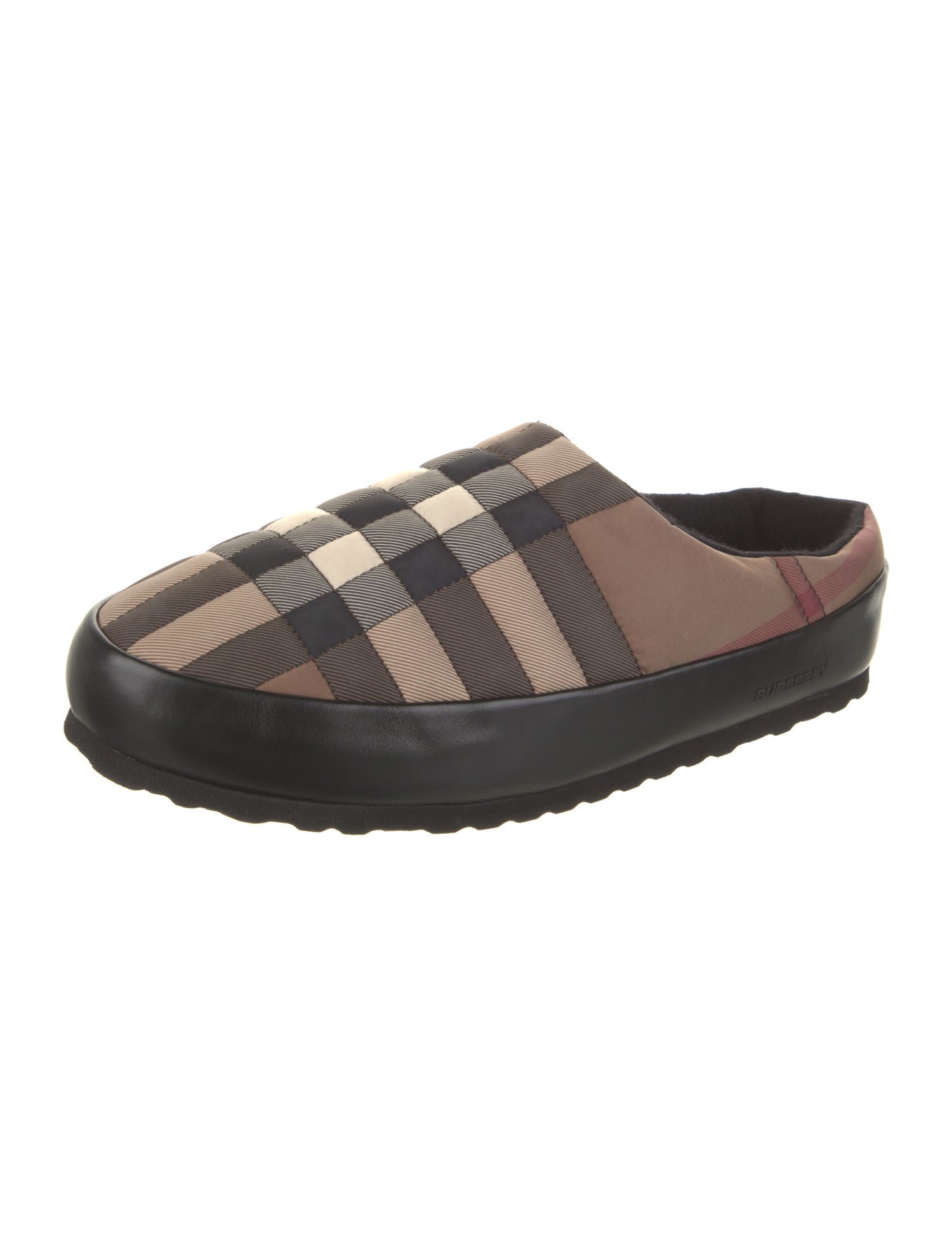 Burberry Nylon Plaid Print Slippers w/ Tags