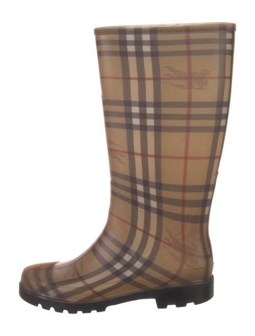 Burberry Rubber Plaid Print Rain Boots