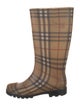 Burberry Rubber Plaid Print Rain Boots