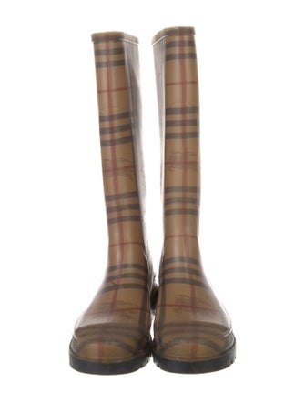 Burberry Rubber Plaid Print Rain Boots