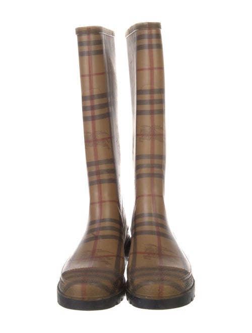 Burberry Rubber Plaid Print Rain Boots
